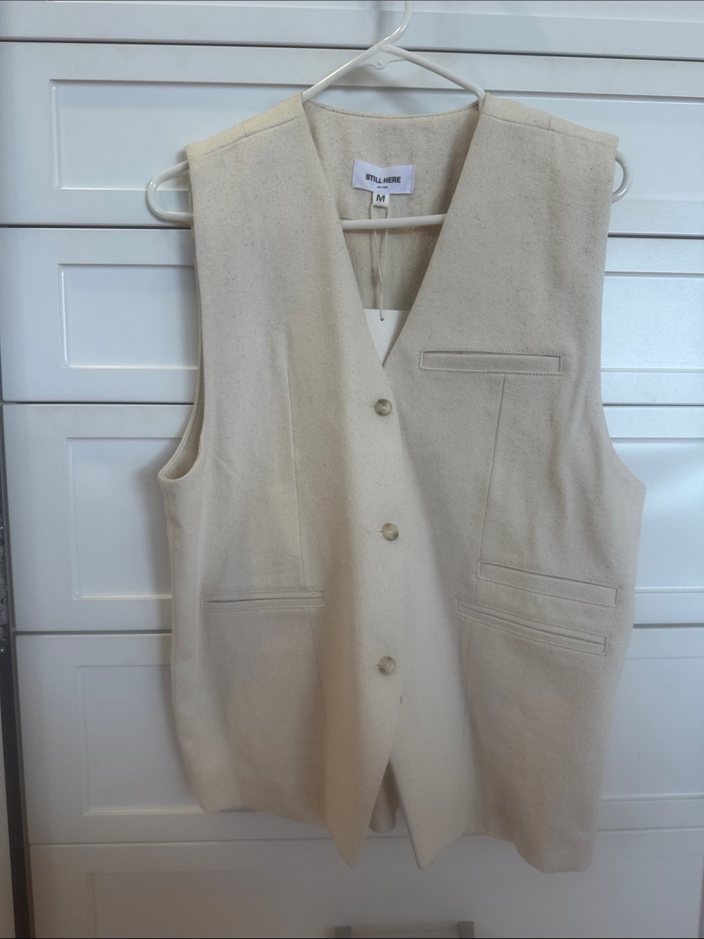Still Here Cream Wool Blend Vest - Women's Sleeveless Coat
